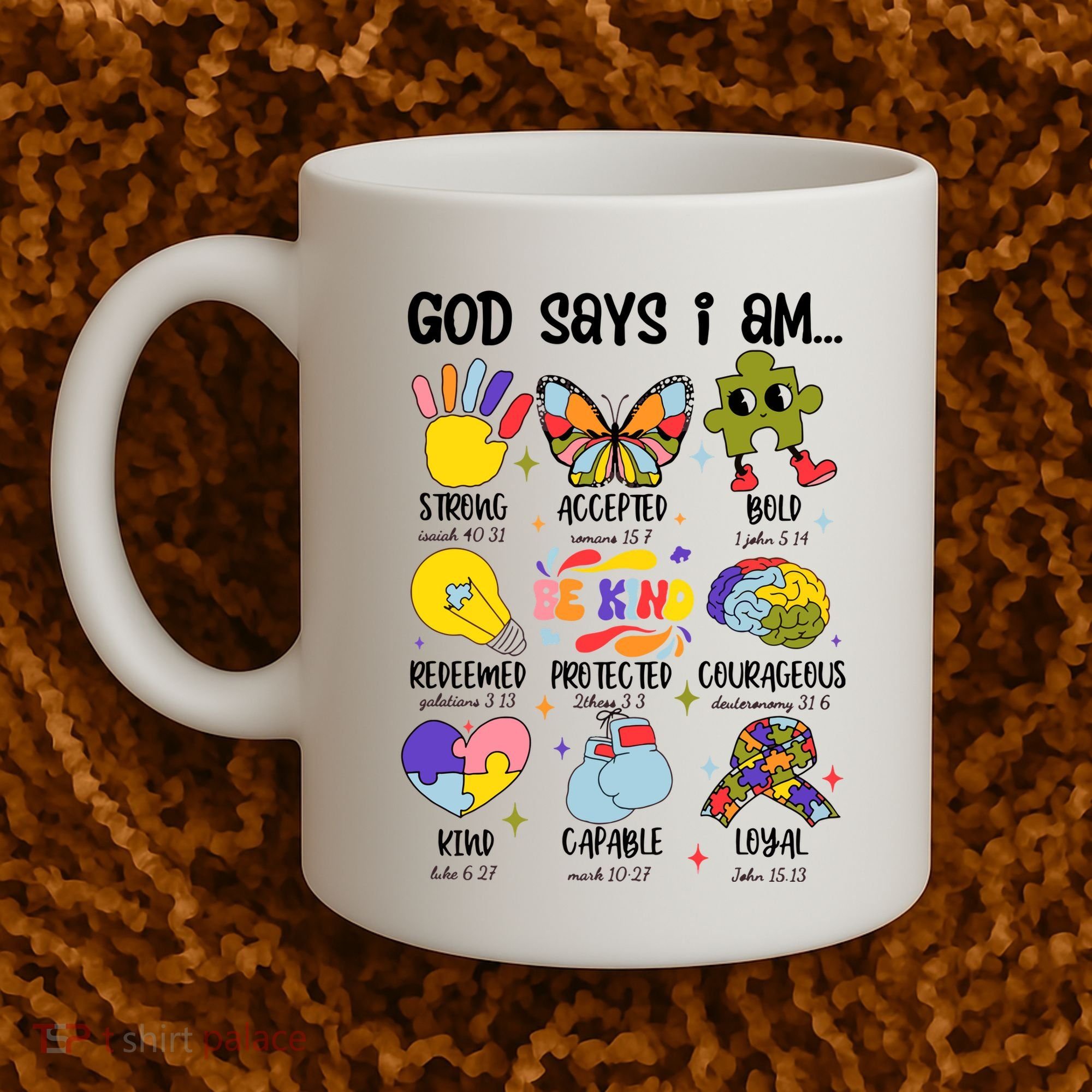 God Says I Am.. Christian Inspiration Retro Natural Infant Coffee Mug