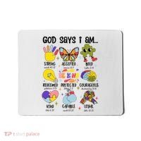 God Says I Am.. Christian Inspiration Retro Natural Infant Mousepad thumb 0