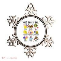 God Says I Am.. Christian Inspiration Retro Natural Infant Ornament thumb 0