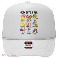 God Says I Am.. Christian Inspiration Retro Natural Infant Hat thumb 0