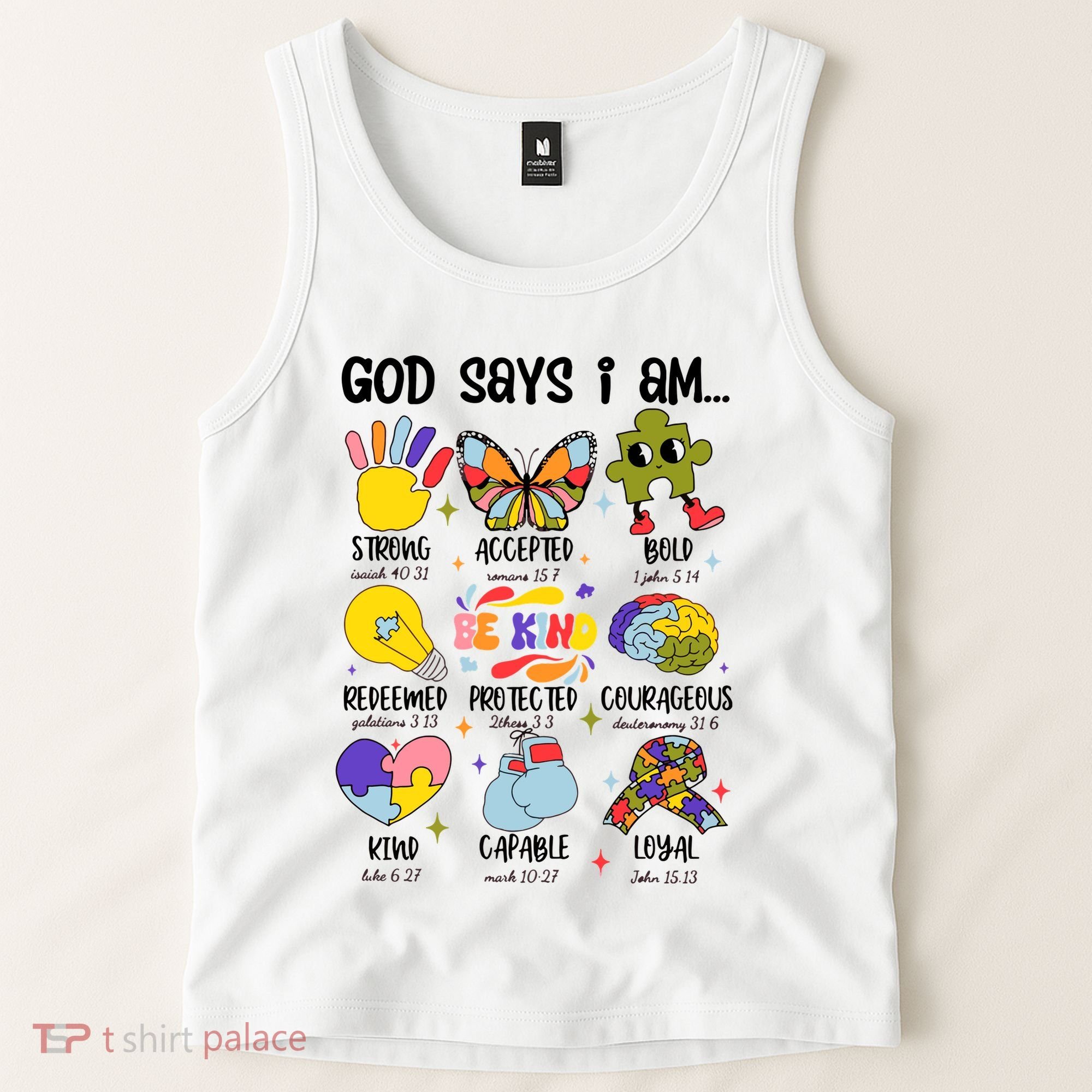 God Says I Am.. Christian Inspiration Retro Natural Infant Tank Top