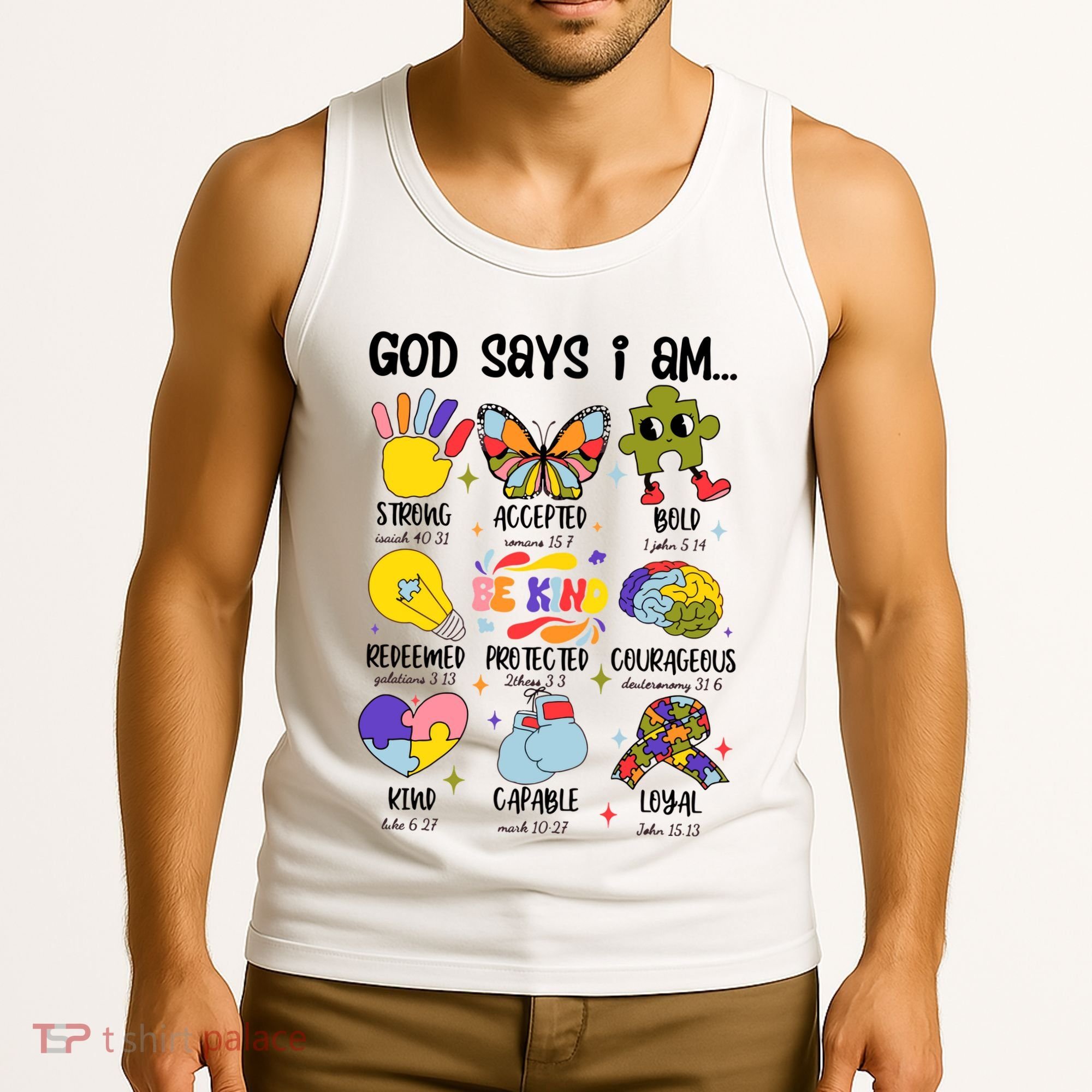 God Says I Am.. Christian Inspiration Retro Natural Infant Tank Top