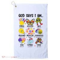 God Says I Am.. Christian Inspiration Retro Natural Infant Golf Towel thumb 0