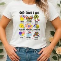 God Says I Am.. Christian Inspiration Retro Natural Infant Women's T-Shirt thumb 2