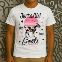 Goat Shirts Just A Girl Who Loves Goats T-Shirt thumb 3