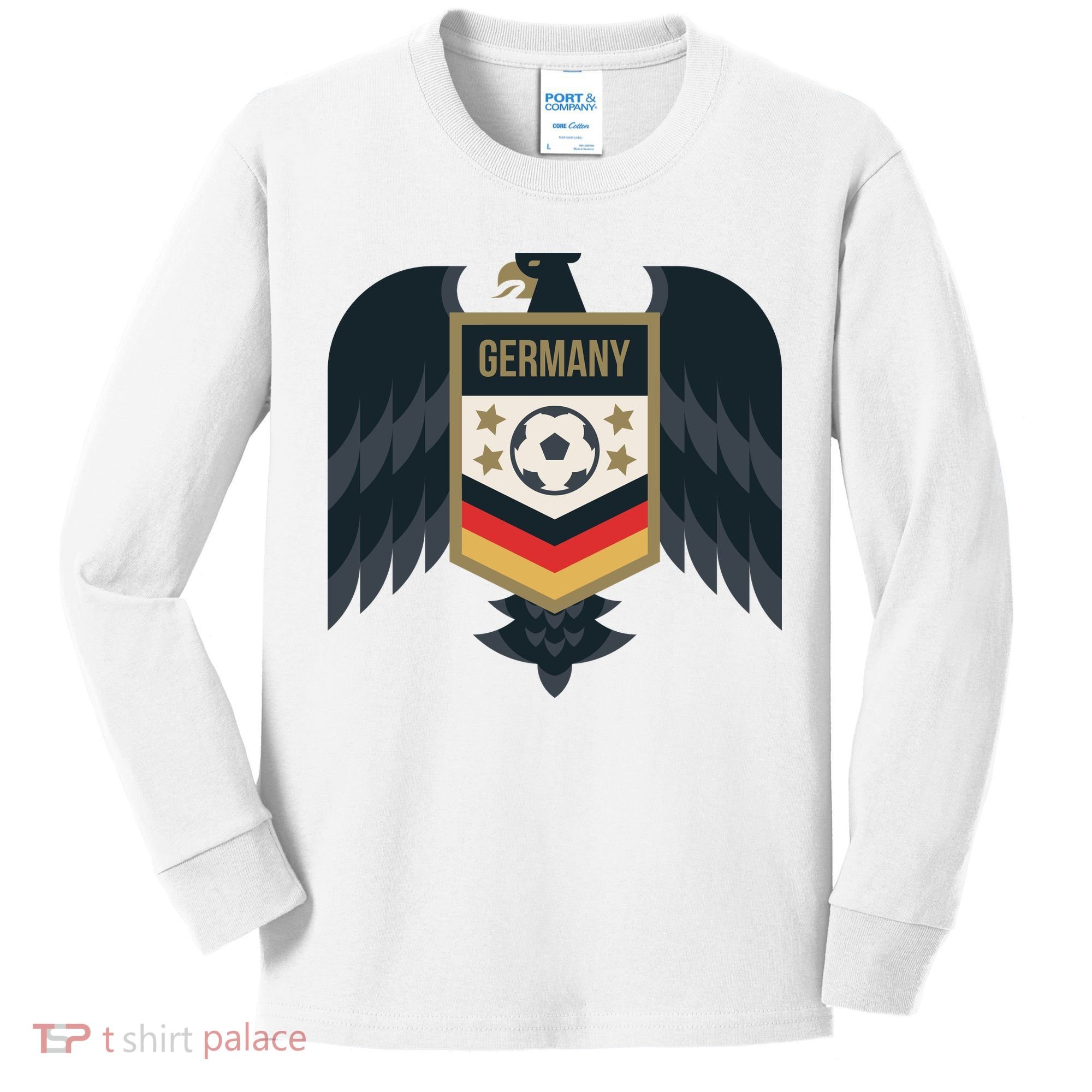 Germany Soccer Jersey German Soccer Team Eagle Kids Long Sleeve Shirt