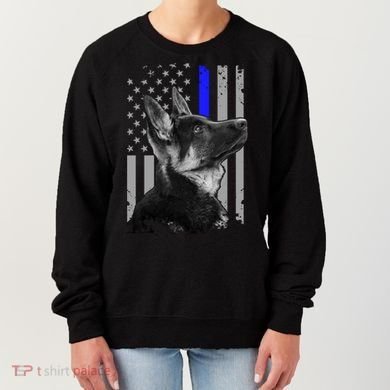 Ger Shepherd K9 Unit Thin Blue Line Flag Police Gift Women's Sweatshirt