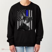 Ger Shepherd K9 Unit Thin Blue Line Flag Police Gift Women's Sweatshirt thumb 0