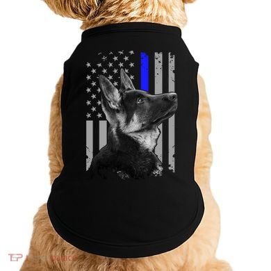 Ger Shepherd K9 Unit Thin Blue Line Flag Police Gift Doggie Tank