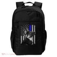 Ger Shepherd K9 Unit Thin Blue Line Flag Police Gift Backpack thumb 0