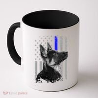 Ger Shepherd K9 Unit Thin Blue Line Flag Police Gift Coffee Mug thumb 0