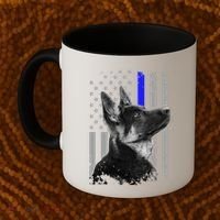 Ger Shepherd K9 Unit Thin Blue Line Flag Police Gift Coffee Mug thumb 2