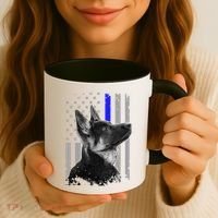 Ger Shepherd K9 Unit Thin Blue Line Flag Police Gift Coffee Mug thumb 3