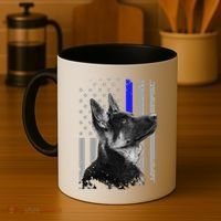 Ger Shepherd K9 Unit Thin Blue Line Flag Police Gift Coffee Mug thumb 4