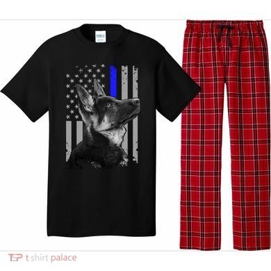Ger Shepherd K9 Unit Thin Blue Line Flag Police Gift Pajama Set