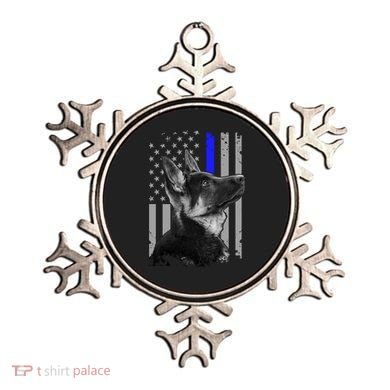 Ger Shepherd K9 Unit Thin Blue Line Flag Police Gift Ornament