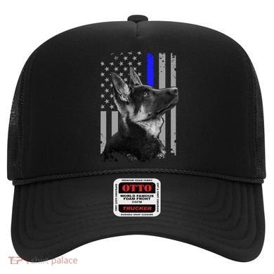 Ger Shepherd K9 Unit Thin Blue Line Flag Police Gift Hat