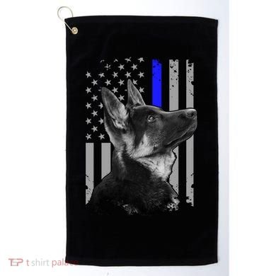 Ger Shepherd K9 Unit Thin Blue Line Flag Police Gift Golf Towel