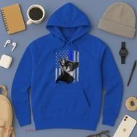 Ger Shepherd K9 Unit Thin Blue Line Flag Police Gift Hoodie thumb 3