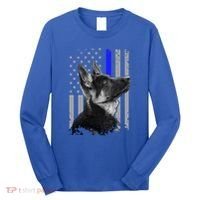 Ger Shepherd K9 Unit Thin Blue Line Flag Police Gift Long Sleeve Shirt thumb 0