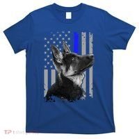 Ger Shepherd K9 Unit Thin Blue Line Flag Police Gift T-Shirt thumb 0
