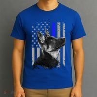 Ger Shepherd K9 Unit Thin Blue Line Flag Police Gift T-Shirt thumb 3