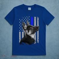 Ger Shepherd K9 Unit Thin Blue Line Flag Police Gift T-Shirt thumb 5