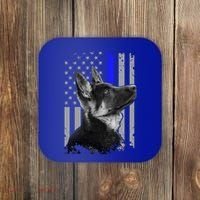 Ger Shepherd K9 Unit Thin Blue Line Flag Police Gift Coaster thumb 0