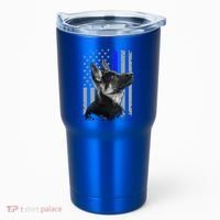 Ger Shepherd K9 Unit Thin Blue Line Flag Police Gift Tumbler thumb 0