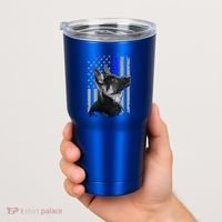 Ger Shepherd K9 Unit Thin Blue Line Flag Police Gift Tumbler thumb 2