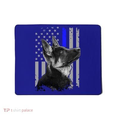 Ger Shepherd K9 Unit Thin Blue Line Flag Police Gift Mousepad