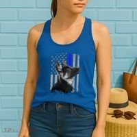 Ger Shepherd K9 Unit Thin Blue Line Flag Police Gift Women's Tank Top thumb 2