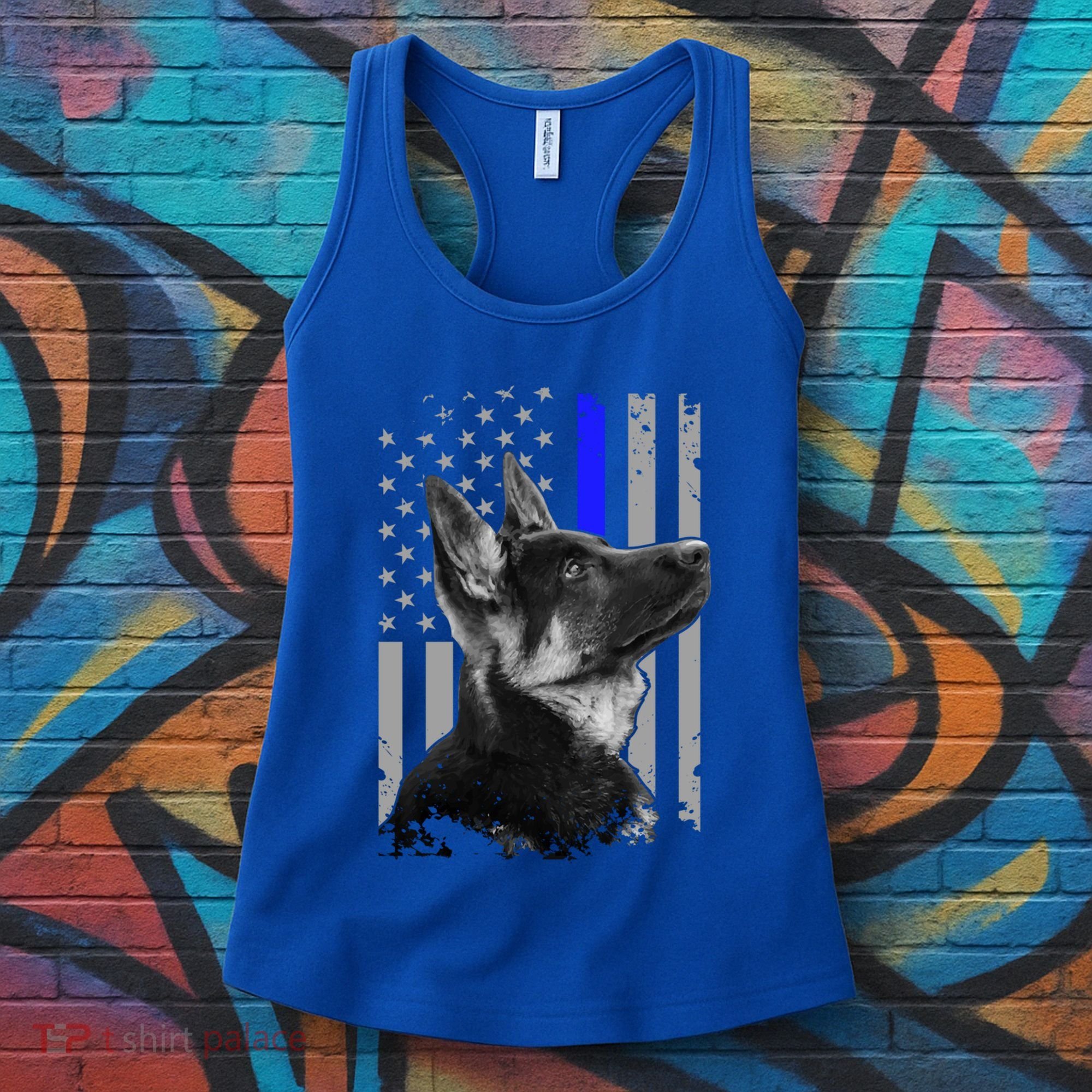 Ger Shepherd K9 Unit Thin Blue Line Flag Police Gift Women's Tank Top