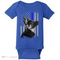 Ger Shepherd K9 Unit Thin Blue Line Flag Police Gift Baby Bodysuit thumb 0