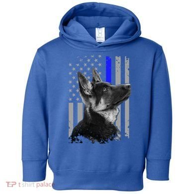Ger Shepherd K9 Unit Thin Blue Line Flag Police Gift Toddler Hoodie