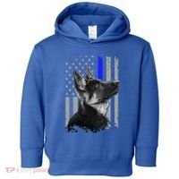 Ger Shepherd K9 Unit Thin Blue Line Flag Police Gift Toddler Hoodie thumb 0