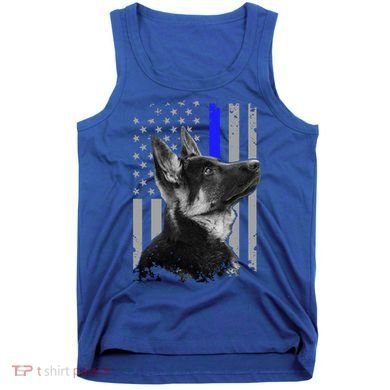 Ger Shepherd K9 Unit Thin Blue Line Flag Police Gift Tank Top