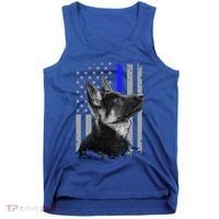 Ger Shepherd K9 Unit Thin Blue Line Flag Police Gift Tank Top thumb 0