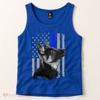 Ger Shepherd K9 Unit Thin Blue Line Flag Police Gift Tank Top thumb 2