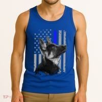 Ger Shepherd K9 Unit Thin Blue Line Flag Police Gift Tank Top thumb 3