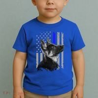 Ger Shepherd K9 Unit Thin Blue Line Flag Police Gift Toddler T-Shirt thumb 2