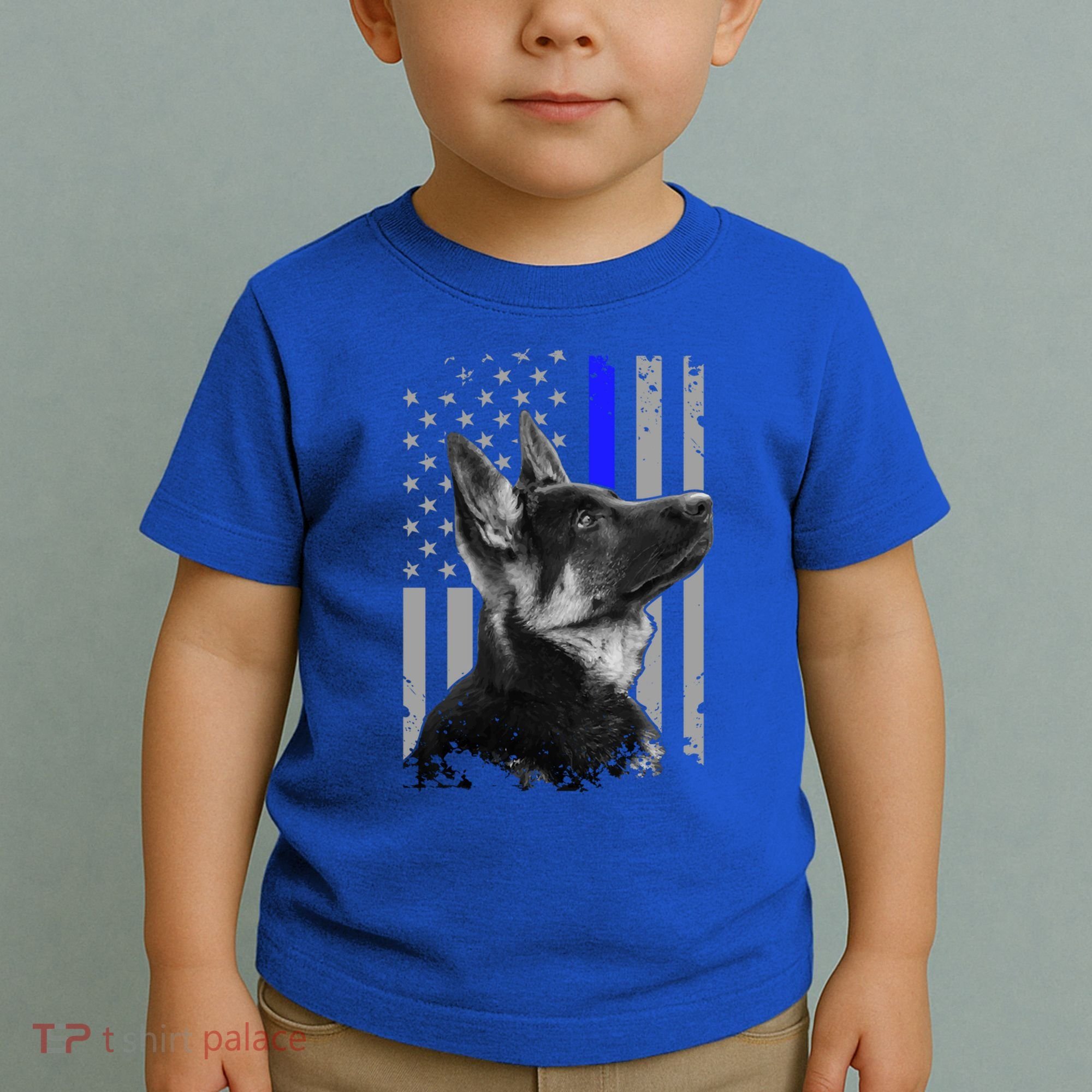 Ger Shepherd K9 Unit Thin Blue Line Flag Police Gift Toddler T-Shirt