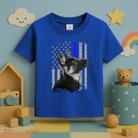 Ger Shepherd K9 Unit Thin Blue Line Flag Police Gift Toddler T-Shirt thumb 3