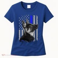 Ger Shepherd K9 Unit Thin Blue Line Flag Police Gift Women's T-Shirt thumb 0