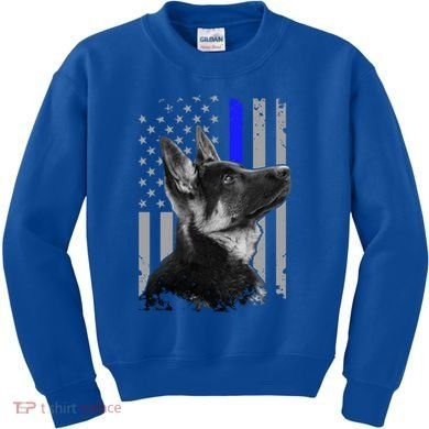 Ger Shepherd K9 Unit Thin Blue Line Flag Police Gift Kids Sweatshirt