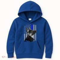 Ger Shepherd K9 Unit Thin Blue Line Flag Police Gift Kids Hoodie thumb 0