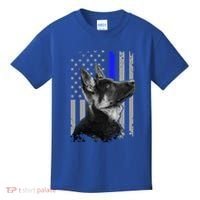 Ger Shepherd K9 Unit Thin Blue Line Flag Police Gift Kids T-Shirt thumb 0