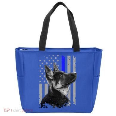 Ger Shepherd K9 Unit Thin Blue Line Flag Police Gift Tote Bag