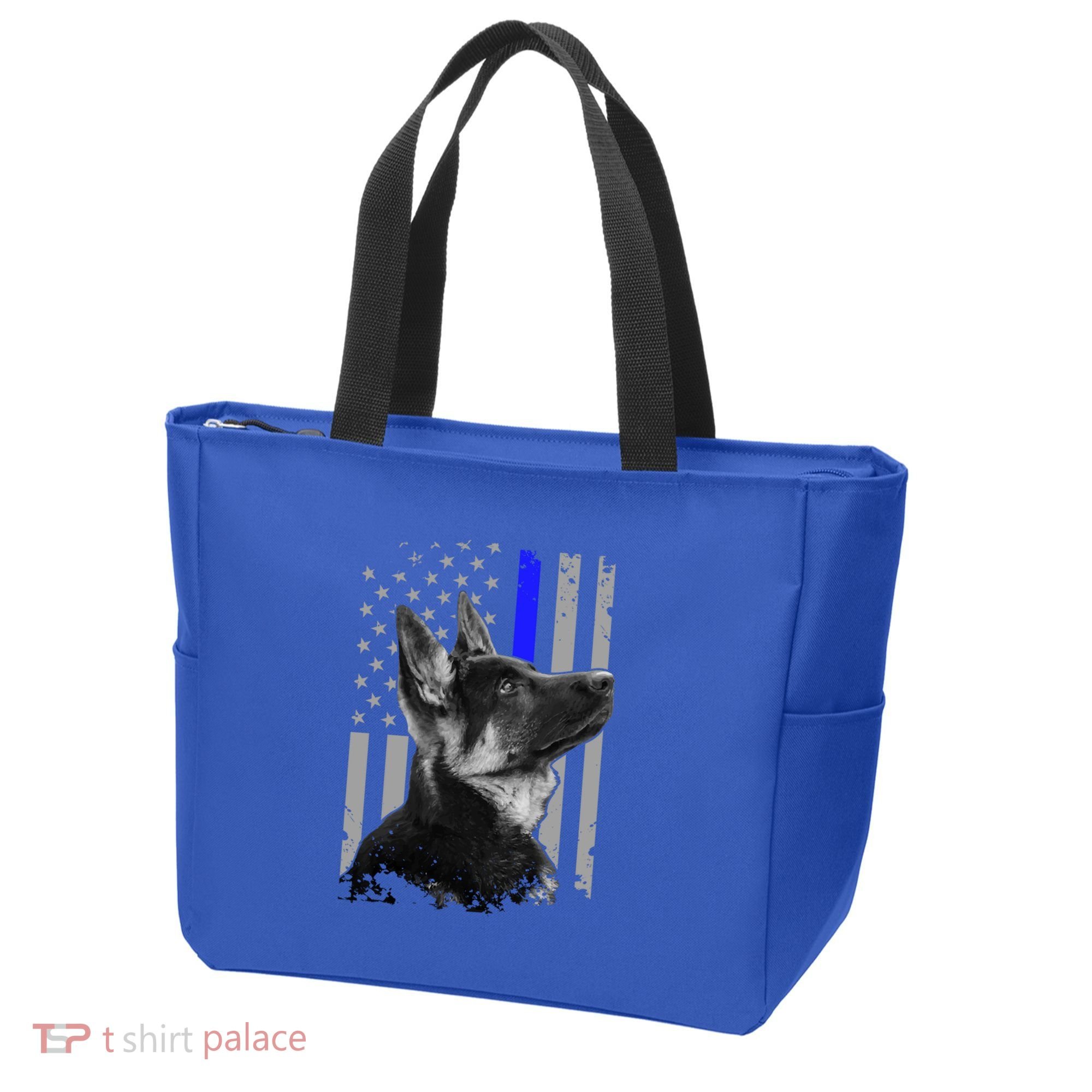 Ger Shepherd K9 Unit Thin Blue Line Flag Police Gift Tote Bag