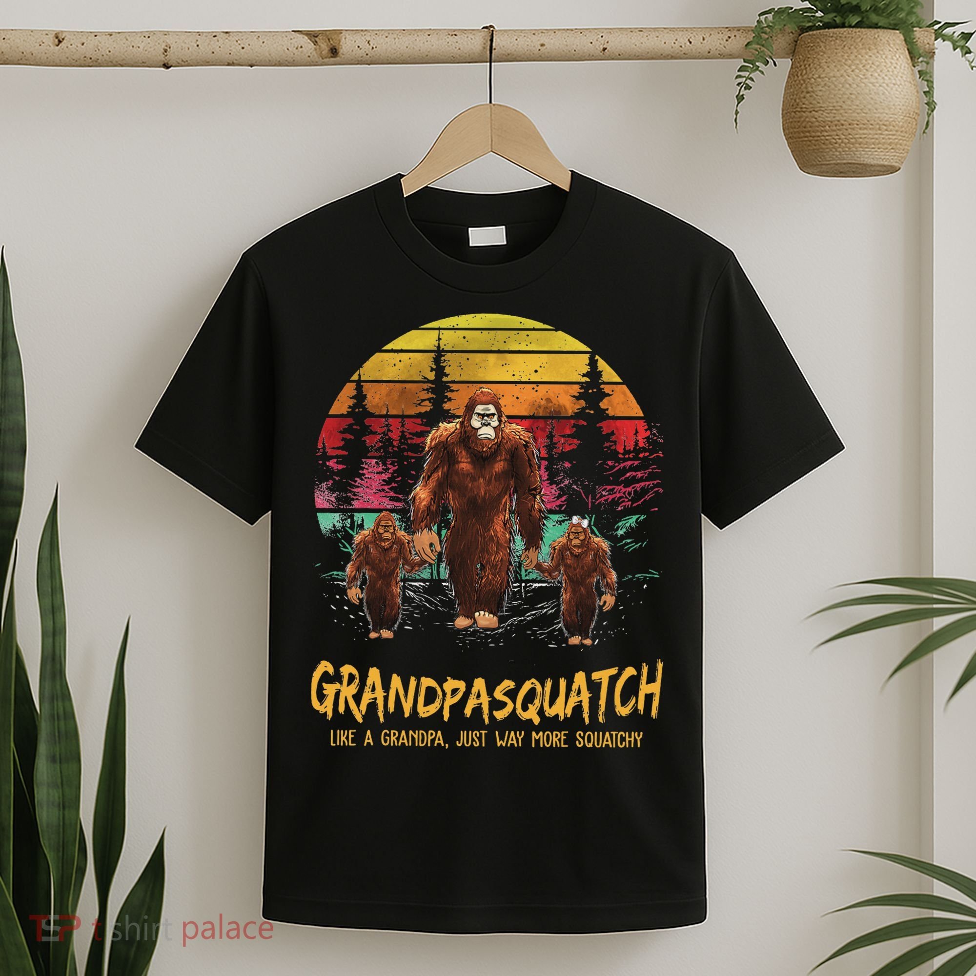 Grandpa Squatch Like A Grandpa Just Way More Squatchy Retro T-Shirt